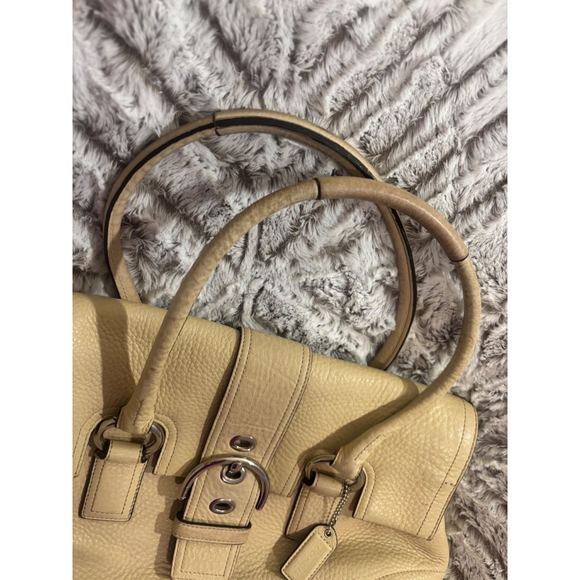 Coach Soho Hamilton Cream Pebbled Cowhide Leather Shoulder Bag SOHO Y2K Satchel - Picture 3 of 10